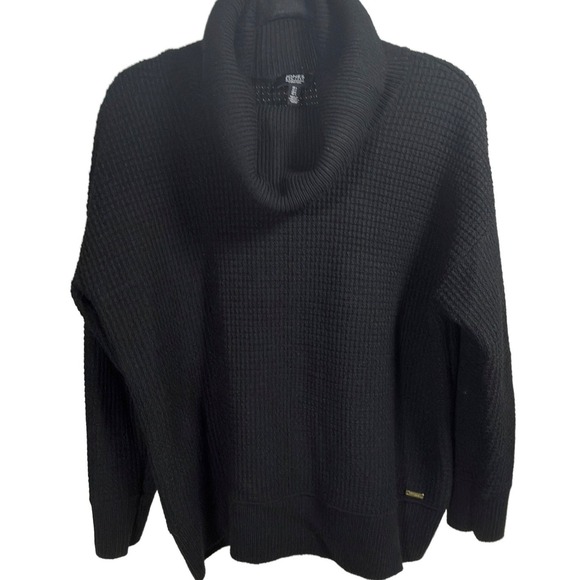 Jones New York Sweaters - Jones New York Cowl Neck Sweater Large Womens Waffle Knit Black M18MACP728M